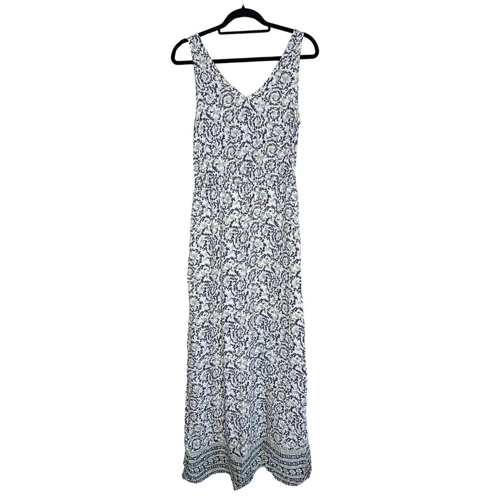 Lucky Brand Floral Sleeveless Cottagecore Maxi Dress Medium White Beachy Boho